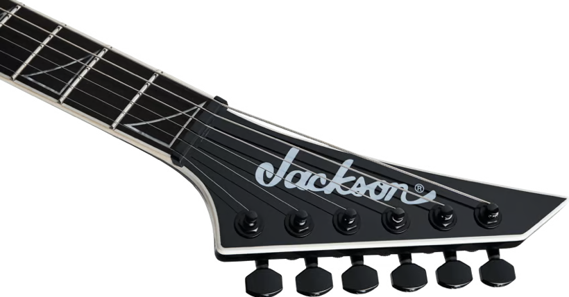 Голова грифа электрогитары RR24 EVTN6, вид спереди. Источник: jacksonguitars.com.